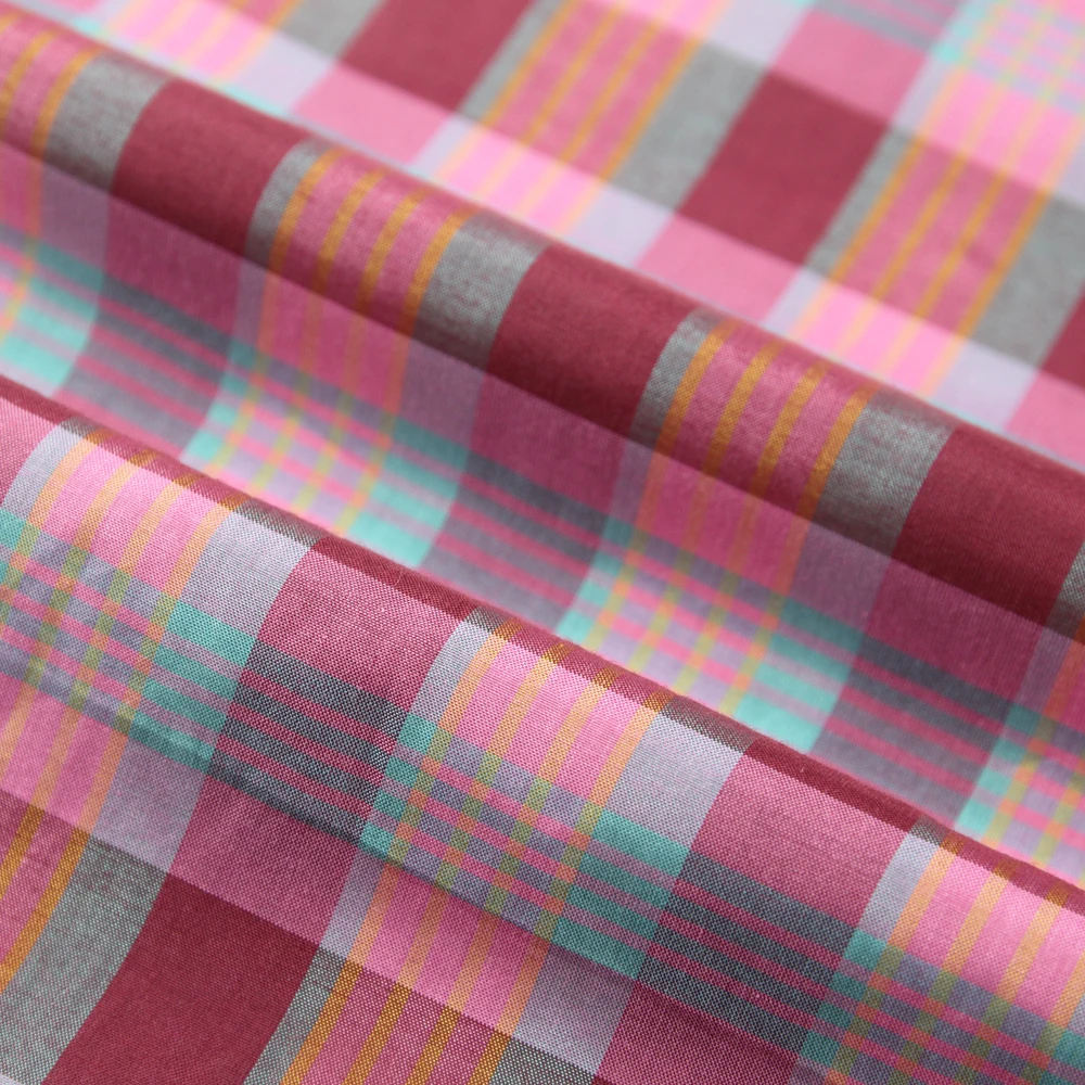Красивая удобная дышащая Модная шелковая хлопчатобумажная пряжа окрашенная ткань в клетку платье рубашка юбка