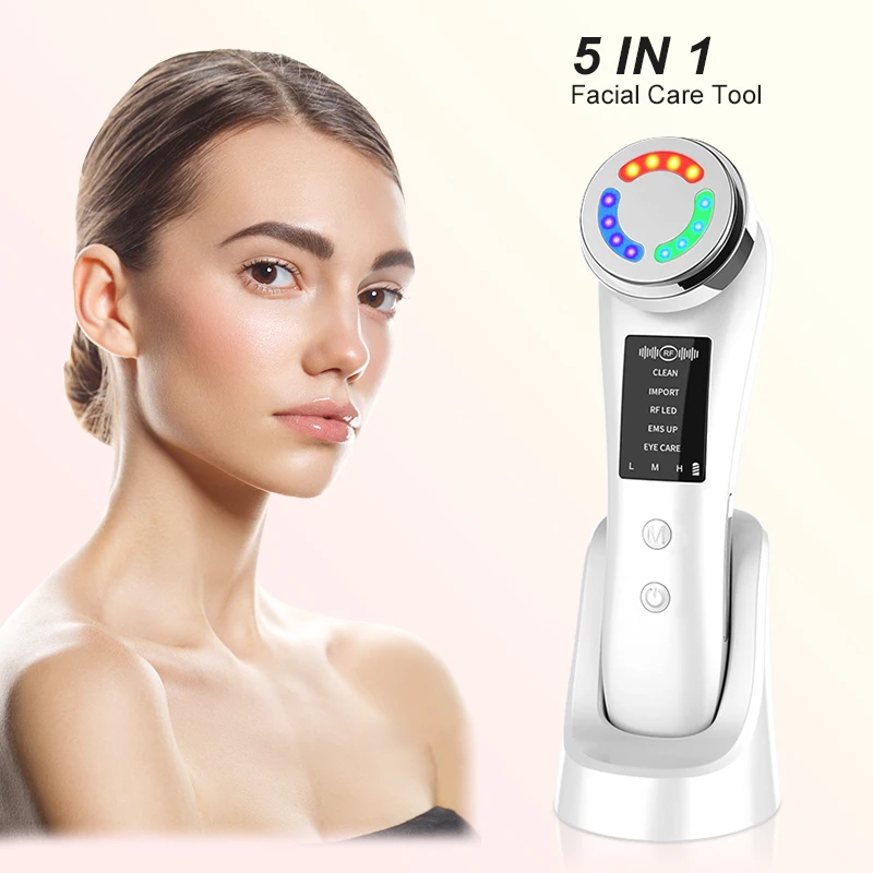 2023 New Arrivals Ems 5 In 1 Beauty Facial Machine Face Lifting Up Massager  Photon Led Light Therapy Ems Skin Tightening Device - Buy Facial Massager,5  In 1 Beauty High Frequency Facial Machine