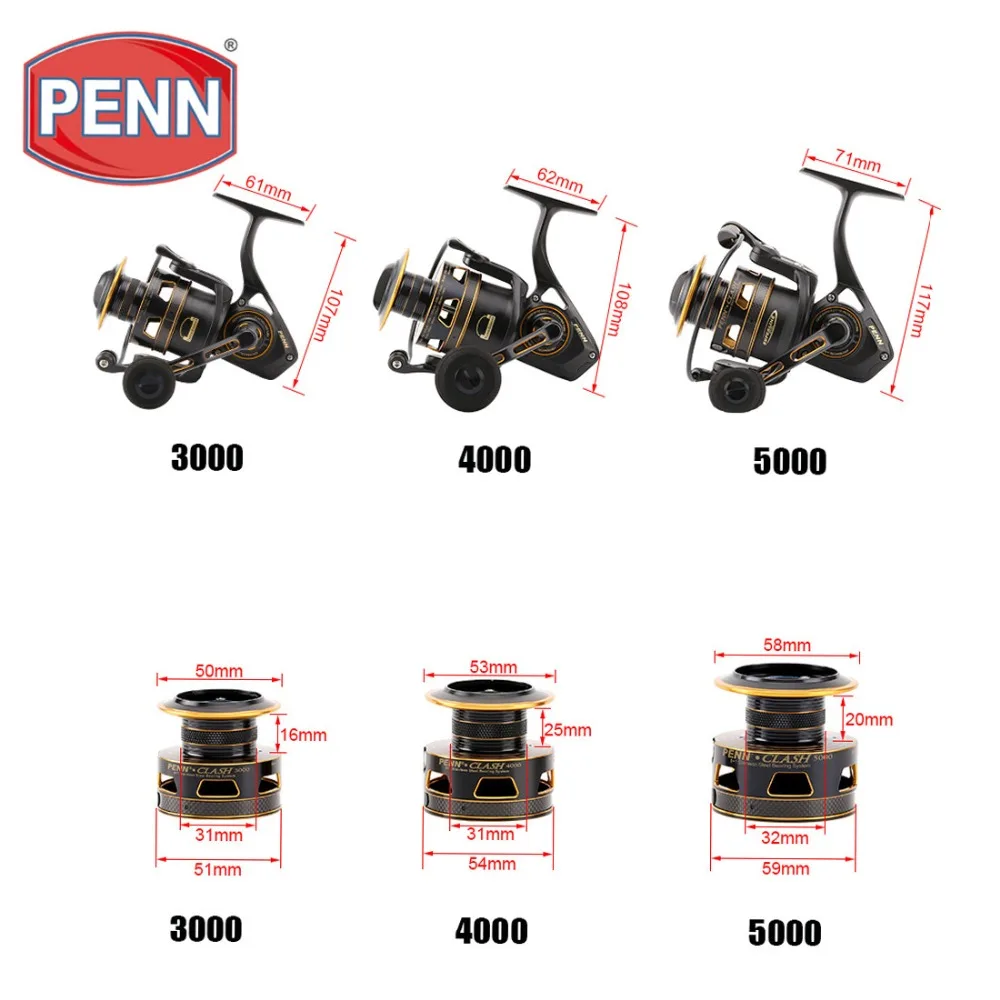 Penn CLASH CLA 2000-8000 Spinning Fishing