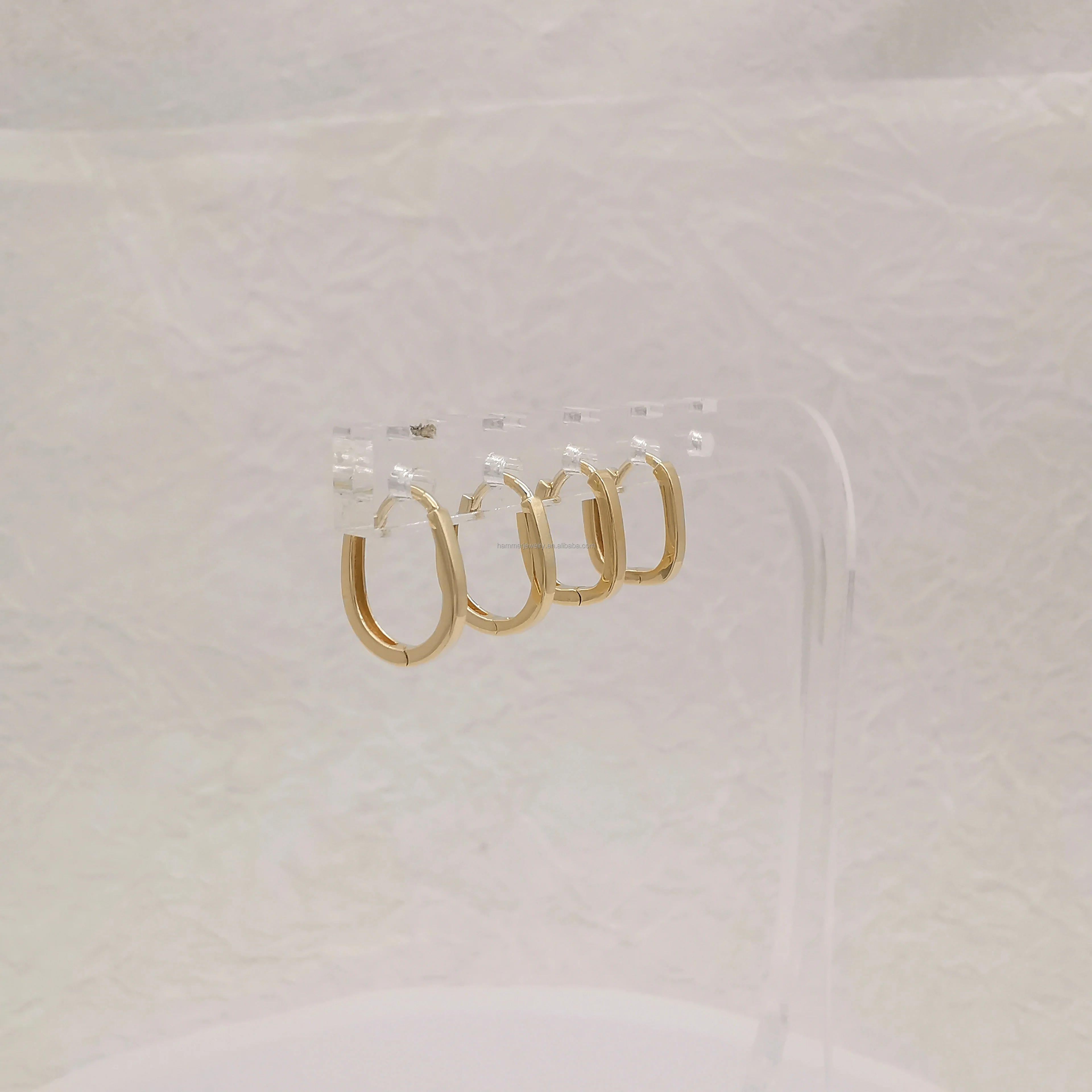 14k Real Gold Hoop Earrings Ear Fashion Charm Design 10mm Huggies