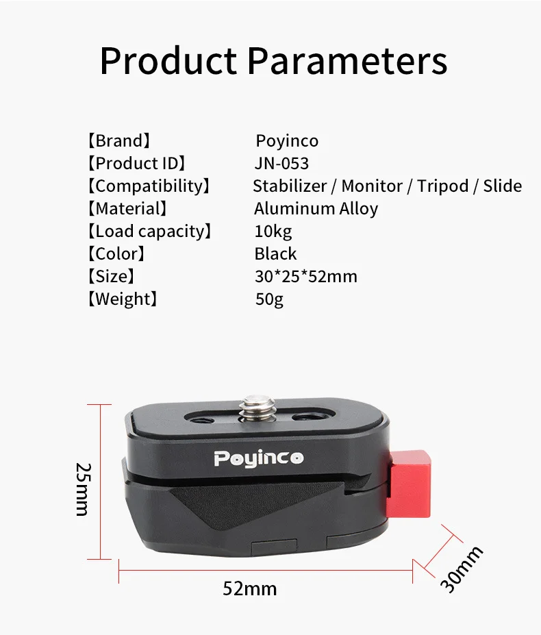 Mini Aluminum Alloy Quick Release Plate System with 1/4 Screws for Camera Monitor / Arm / Accessories / Microphone supplier