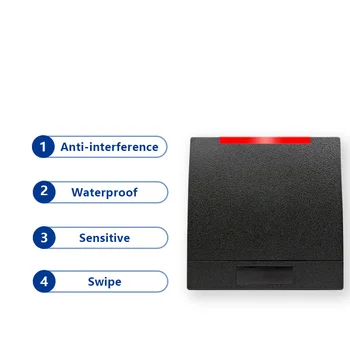 Black ABS Plastic Waterproof NFC Wiegand 24/36 RFID Reader