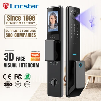 2025 Smart Door Lock Tuya Wifi Smart Fingerprint Cerradura Inteligente Digital Safe Door With Camera Lock for Home
