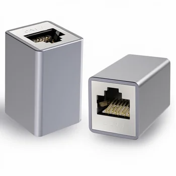 VCELINK RJ45 Coupler Aluminum Alloy CAT7 10Gbps/600MHz Network Cable Connector Gold-Plated LAN Cable Extension Shielded
