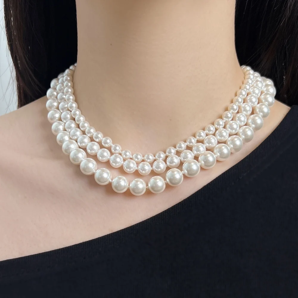 KAKODIY Charm Design Elegant and Stylish 925 Sterling Silver 8mm Round Pearl Necklace (For Women) detail 2