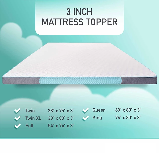 Ventilated Memory Foam Mattress 3inch Topper With Washable Cover Buy