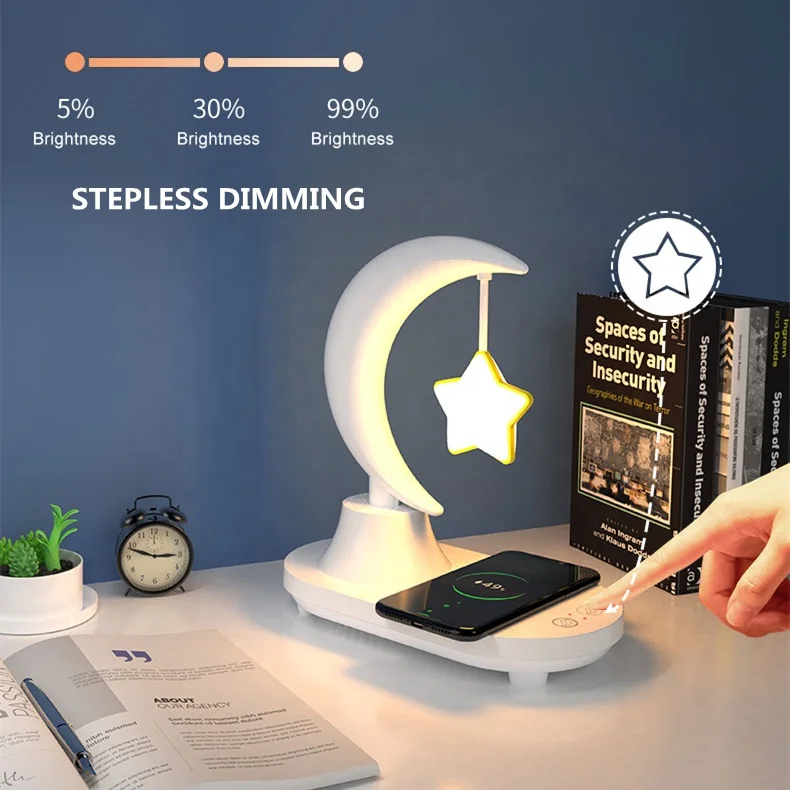 2022 Новое поступление портативное беспроводное зарядное устройство BT Колонка прикроватные светодиодные ночные светильники перезаряжаемые настольные лампы умный дом гаджет