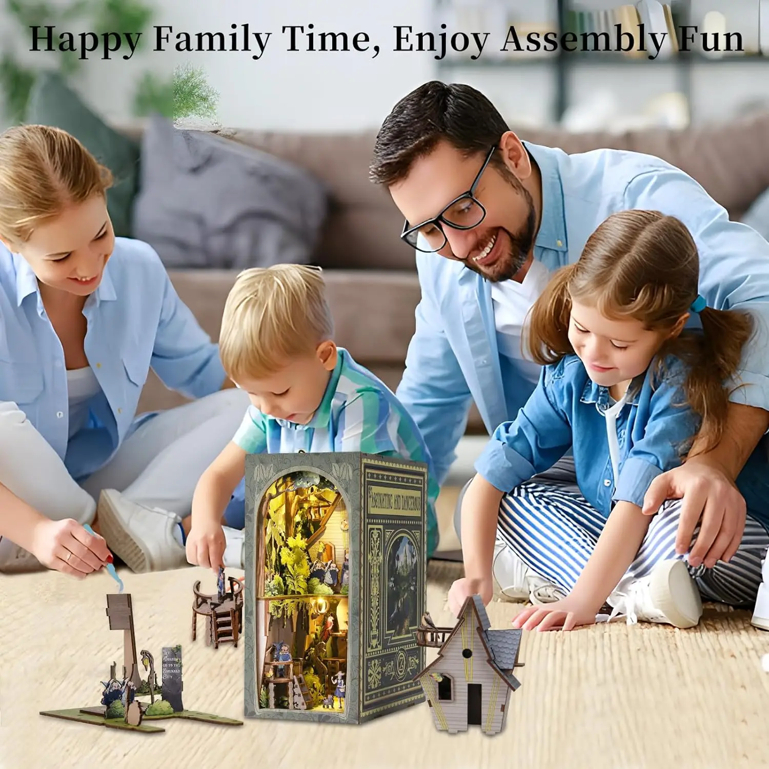 Fast Shipping IMiniature 3D DIY Book Nook Kit DIY Puzzle Doll House