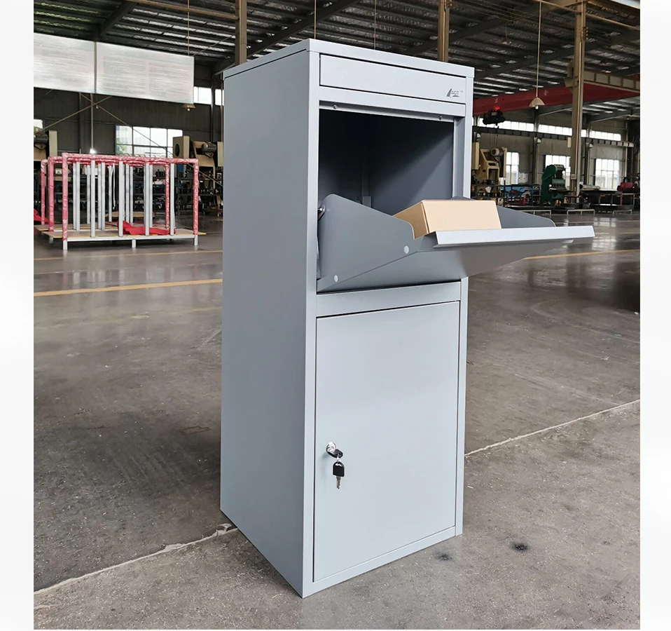 American Stand Post Letterbox Modern Small Parcel Mailbox Free Standing Outdoor Metal Design with Waterproof Feature