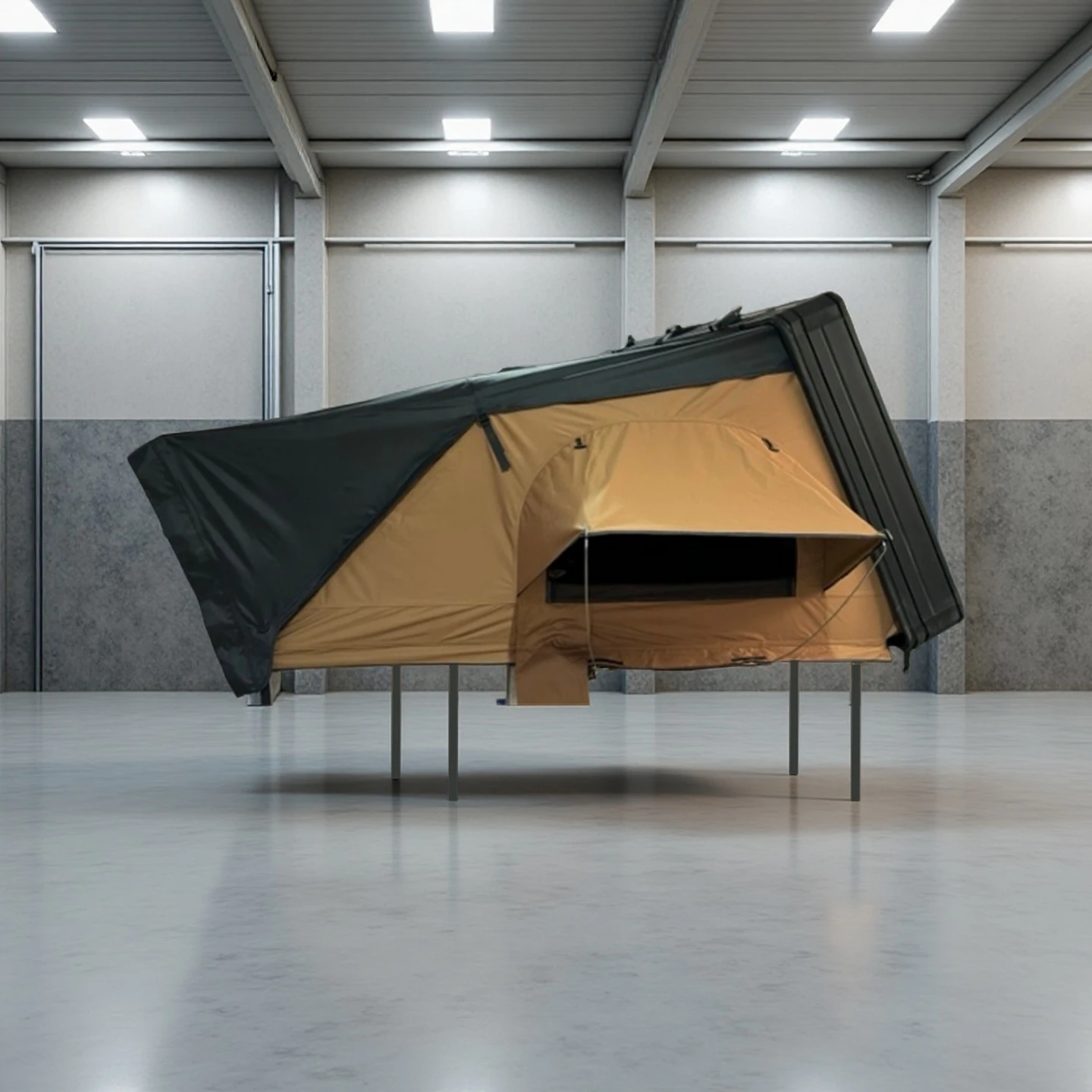 Large 3-4 Person 210x160x110 CM Roof Top Tent with 320g Polyester Cotton Canvas for Outdoor Camping