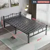 Cama de hierro negro, 100 cm de ancho.