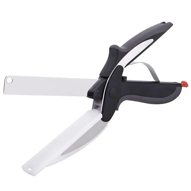 Two in One Kitchen Stainless Steel Scissor Vegetable 2 in 1 Scissors Multi Function Spring Scissor Food Knife