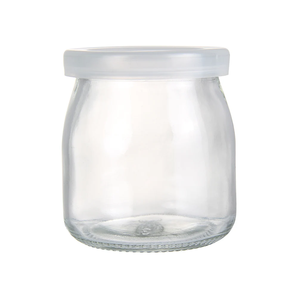 150ml Empty Glass Yogurt Container 5oz Round Jelly Glass Dairy Milk Pudding Jar with Cork