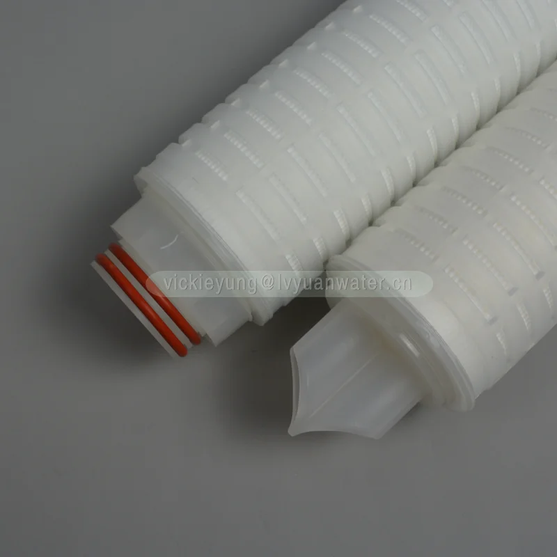 10, 20 дюймов, 0,1, 0,2, 0,45 микрон, PTFE PES, плиссированный волоконный мембранный картридж, фильтрующий элемент для фильтра фармацевтического класса