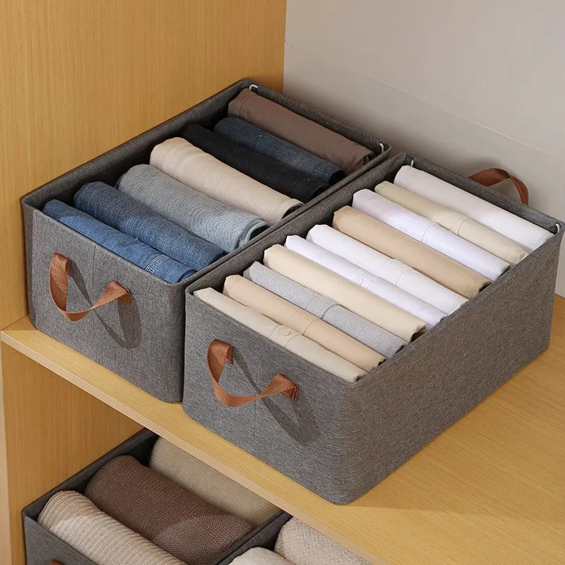 Linen Foldable Collapsible Steel Frame Storage Boxes 26kg Capacity for Home Clothing Household Items Modern Style Closet
