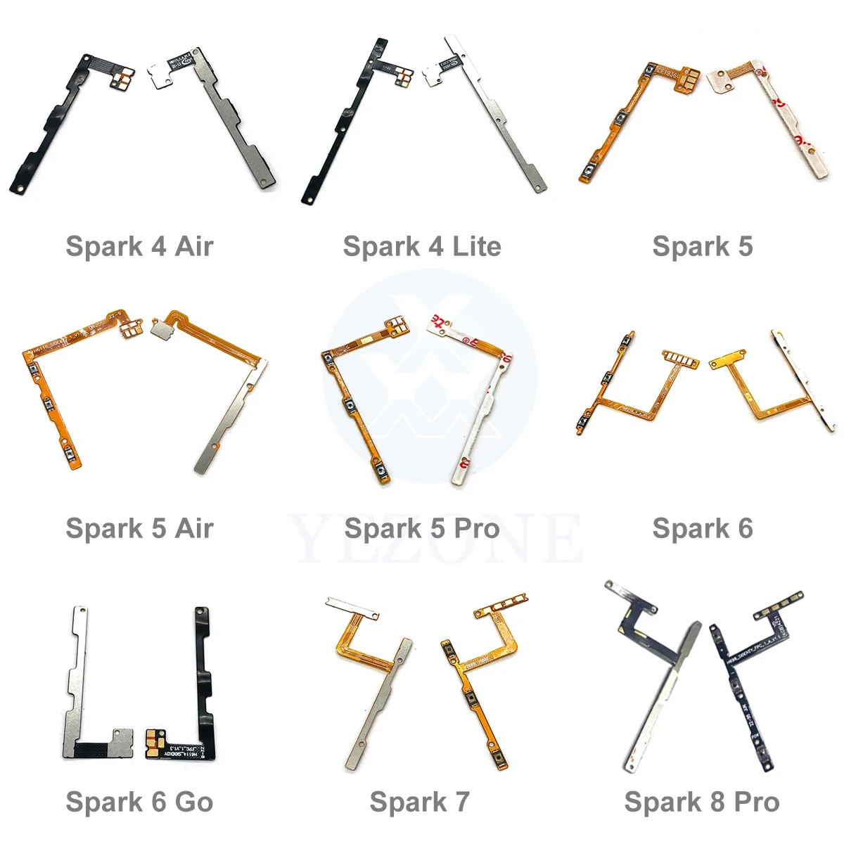Replacement Wholesale Power on Off Switch Button Volume Button Flex Cable for Tecno Spark 6 7 8 9T 9 10 Pro