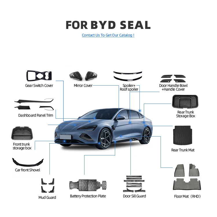 Car Mud Guard PP Plastic Mudguard Car Fenders Splash Guards Mud Flap For BYD Seal Accessories details