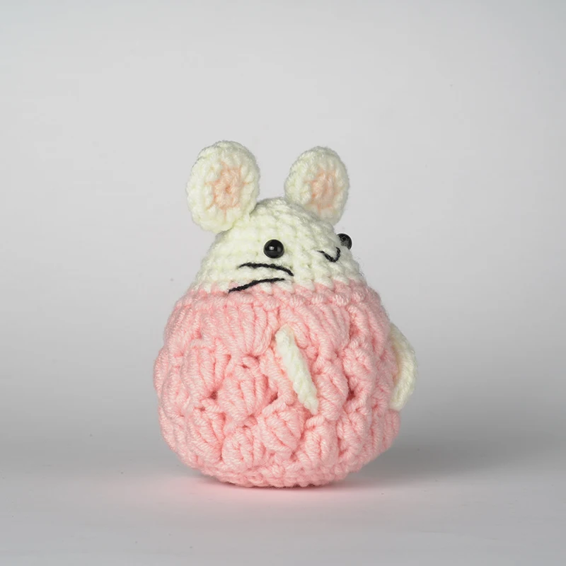 Explosive Style Animal Crochet Tool Kit 2pcs Unfinished Diy Hamster