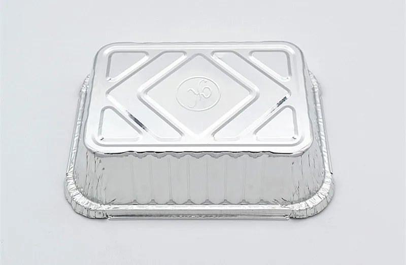 product tia ca73 7 inch square plate heat food aluminum food storage container silver foil container-6