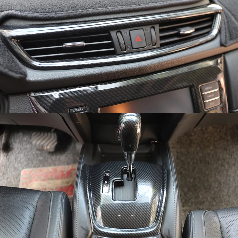 Couvercle Pommeau Levier Vitesse Pour Nissan X-Trail T32 (2014-2019) - Garniture Carbone Noir, Facile à Clipser - 6