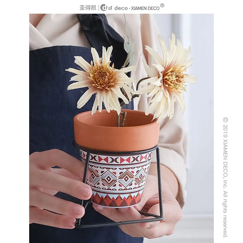 Wholesale Home Garden Decoration Italian Terracotta Flower Pots Custom Succulent Cactus Plant Pot Clay Shallow Planters