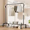 Black upgraded single bar 130cm with coat hook and post