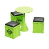Fluorescent green one table three chairs