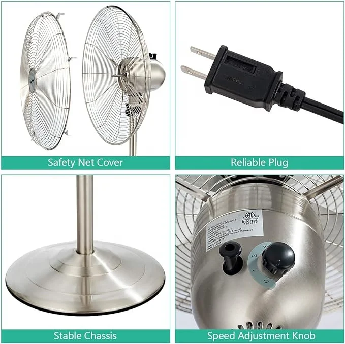 Desk Table Retro Fan, 110v, 220v, 10", 12" - detail 8