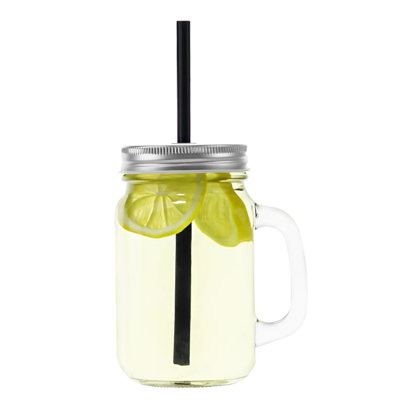 Großhandel 40ml 120ml 500ml Mason Jar Glas-Trinkbecher mit Griff