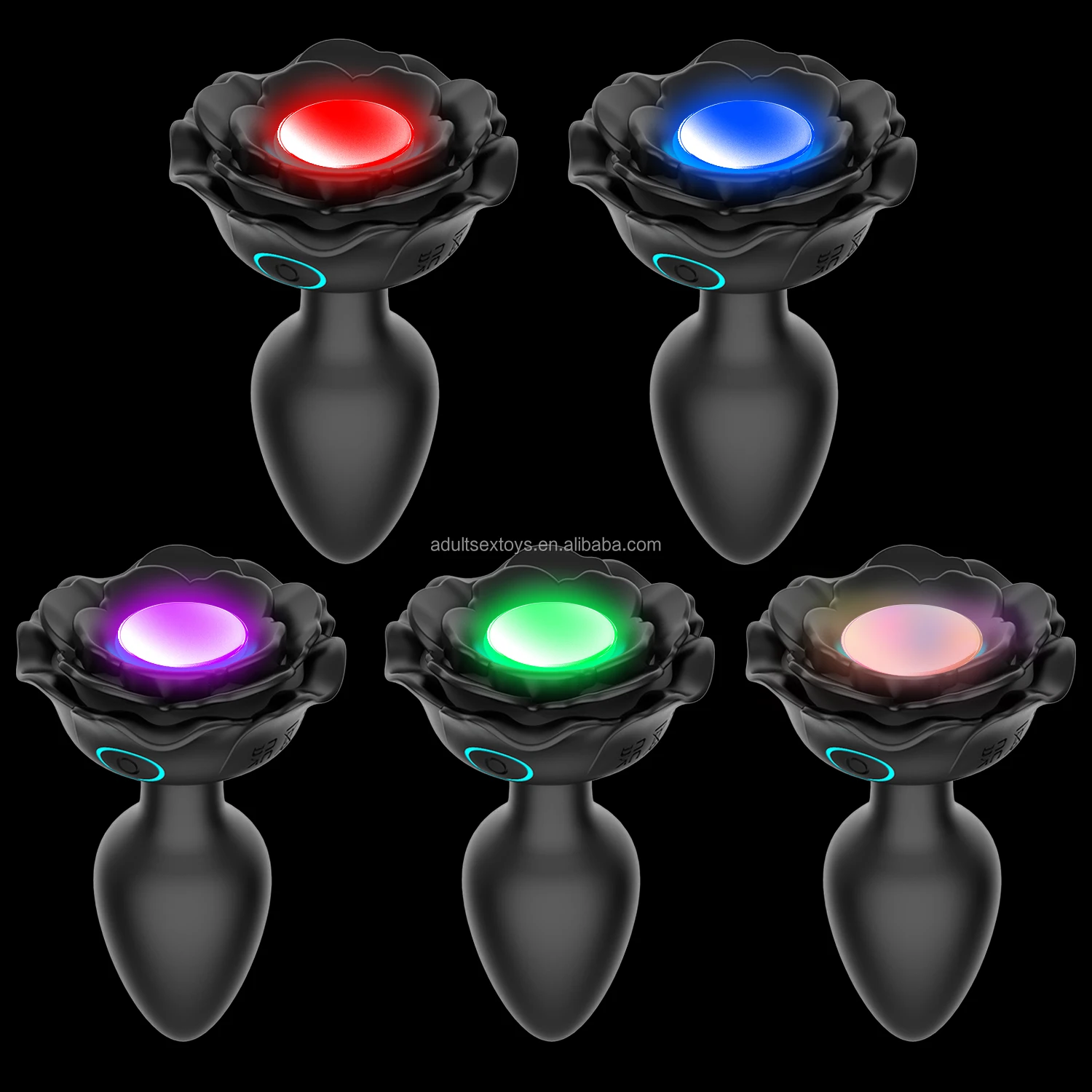 Rosen-Vibrator mit LED Analeinfhrstift, Sexspielzeug Leuchtender Butt Plug Vibrator, 10 Vibrationsmodi Butt Plug mit Licht Rosen-Vibrator mit LED Analeinfhrstift, Sexspielzeug Leuchtender Butt Plug Vibrator, 10 Vibrationsmodi Butt Plug mit Licht