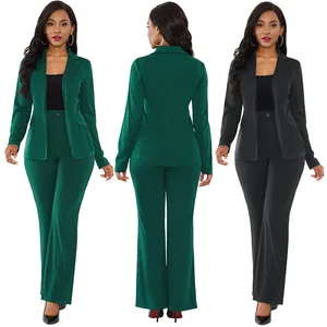 Two-Piece Professional Business Jacket Trouser Women's Suits Tuxedo Blazer Good Quality Trending for Office Suits