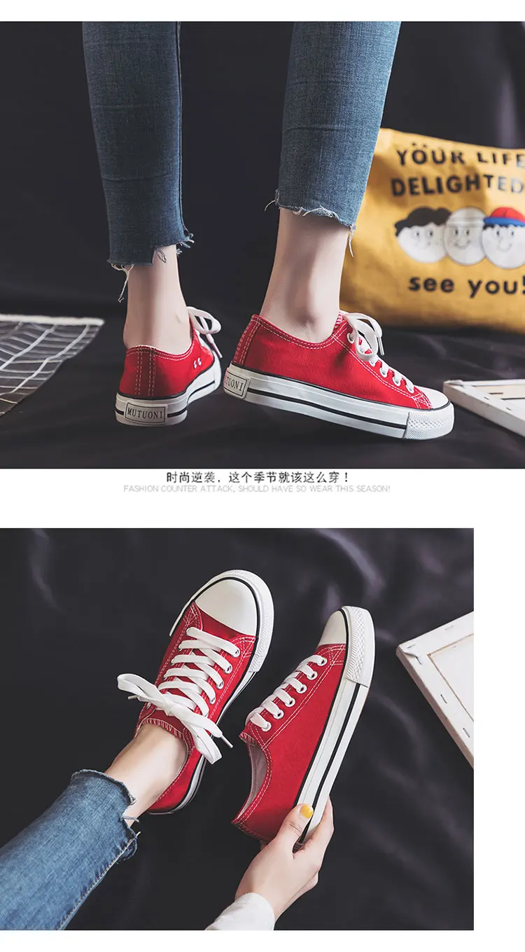 New Arrivals Sneakers Laceup White Canvas Shoes Wholesale For Women