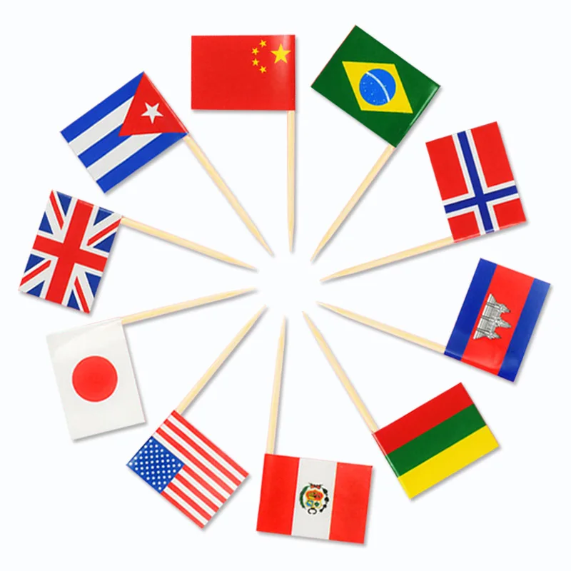 Cure-dents Drapeau Italien – Lot De 200, Taille 3,5x6,5 Cm, Pour Décorer Fruits, Gâteaux, Fêtes