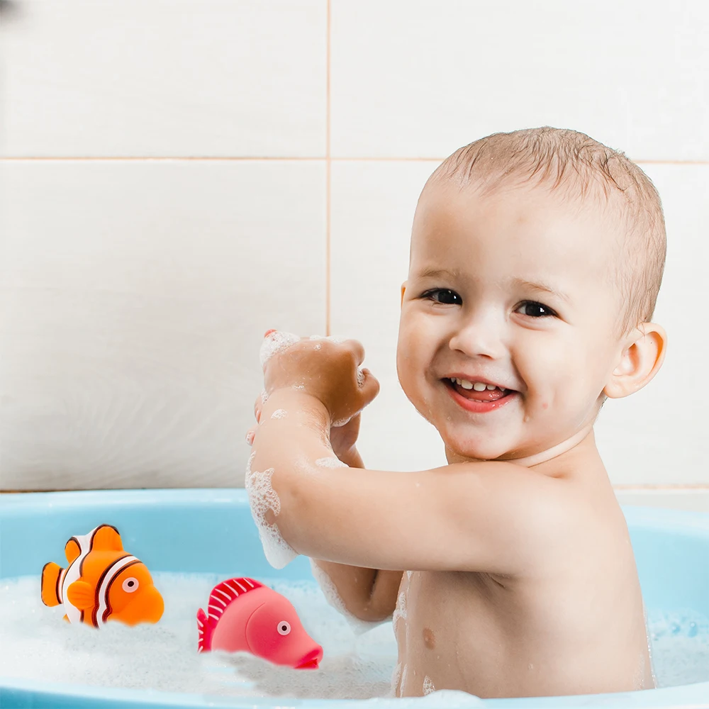 Ocean Squirts Baby Bath Toy Natural Rubber Fish Bath Toy Bathing Water