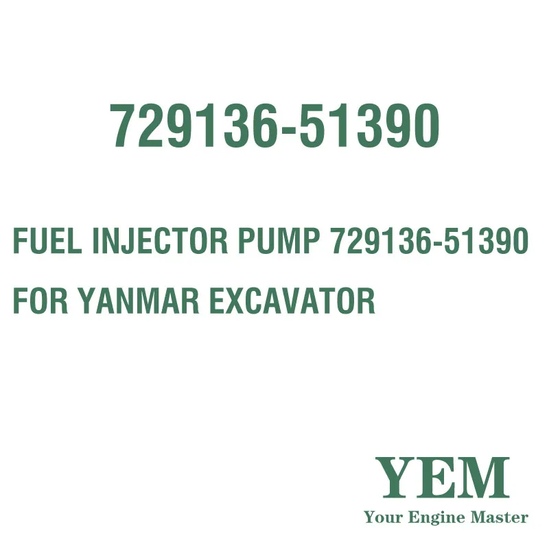 FUEL INJECTOR PUMP 729136-51390 for YANMAR EXCAVATOR