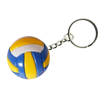 Promotional 3D gift volleyball football fans keychain ball Key chain