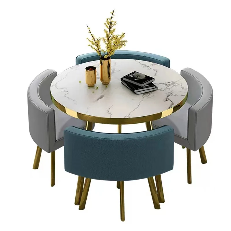 Wholesale  Modern Dining Table Chatting Cheap 4 Chairs Dining Room Table Set Modern Classic Dining Table Set