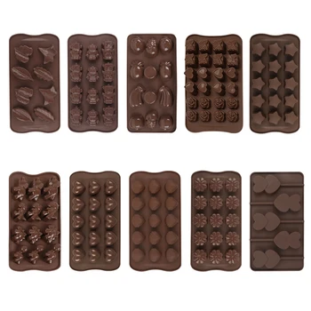 Food Grade Silicone Chocolate Heart Molds Mini Silicone Ice Club Tray for Baking Cakes Custom Logo-for Sweet Treats