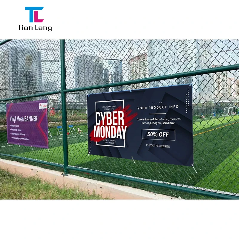 דפס UV יחיד ודו-צדדי ויניל גדר רשת PVC באנרים דגלים ופרסומות חיצוניים