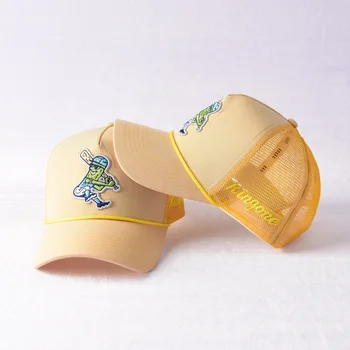 New fashion high quality custom sports cap with ropes 5 panel baseball caps mesh hat trucker caps hats