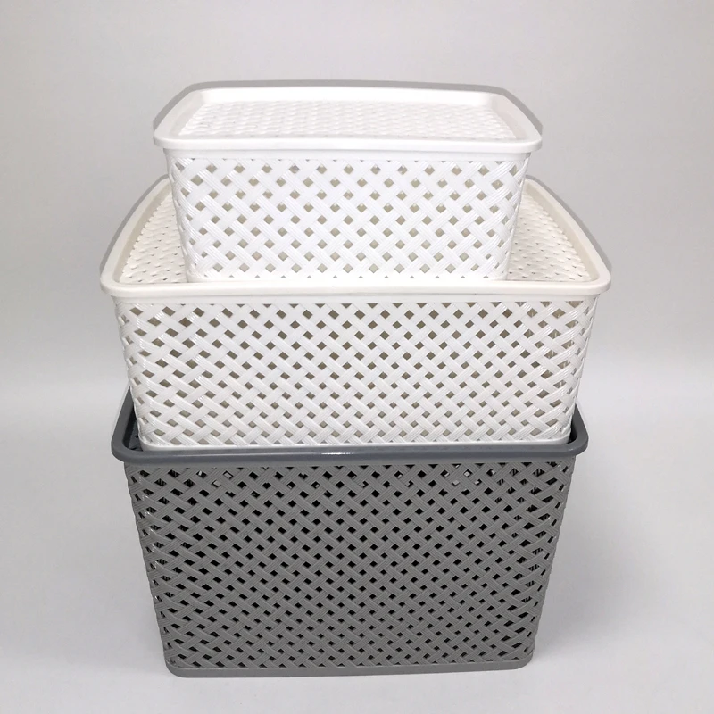 Rattan Basket Plastic Storage Baskets - Eco-Friendly & Versatile