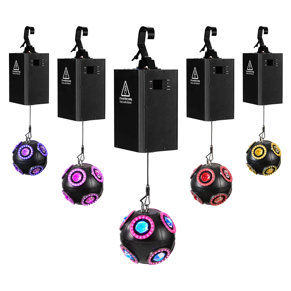LED RGBW Kinetic LED FootBall Light DMX512 Motorized Lifting Winch LED Kinetic Ball Stage Lighting for Nightclub Concert Shows