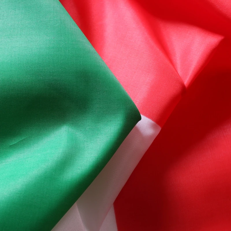 Red Green White Color Semi-elastic Polyester Pongee Fabric for Iran Flag Italy Flag Mexico Flag