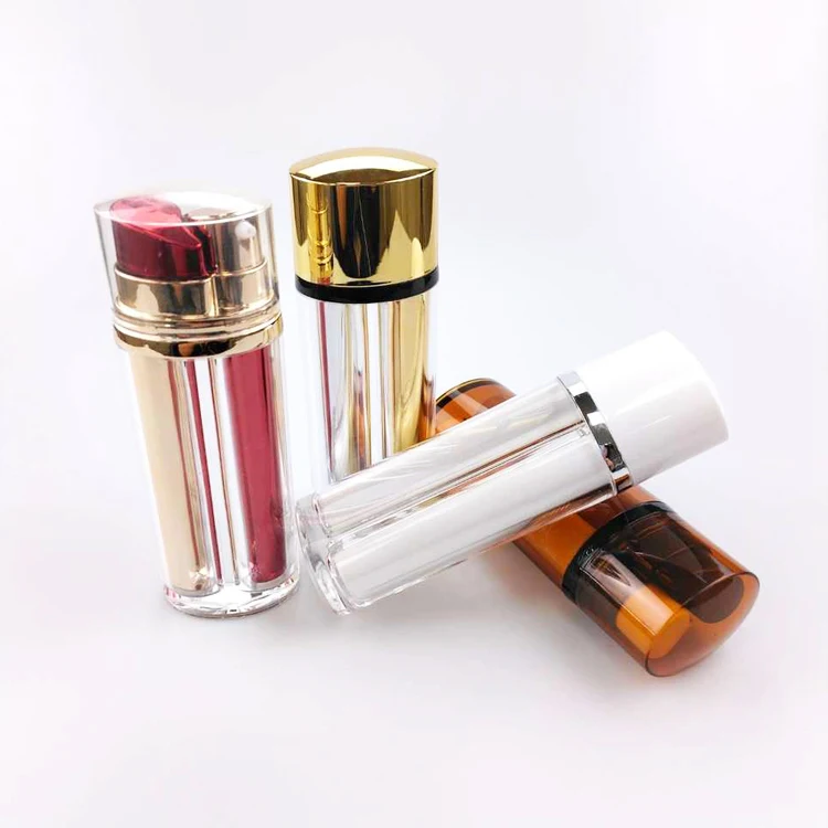 Empty Cosmetic Two Heads Acrylic Plastic Dual Chamber Refill Airless ...