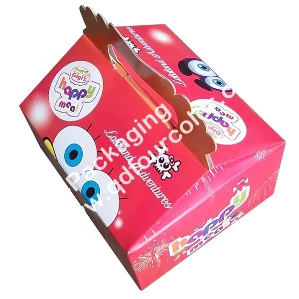 Happy Meal and Fast Food Customized Paper Cake Box Art Cake Cake Packaging Mooncake Box Free Offset Printing