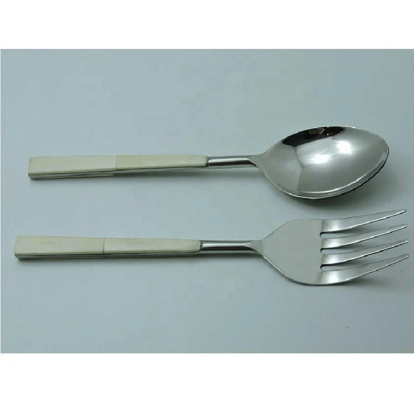 Подставка для салата из нержавеющей стали с золотым покрытием и деревянной ручкой