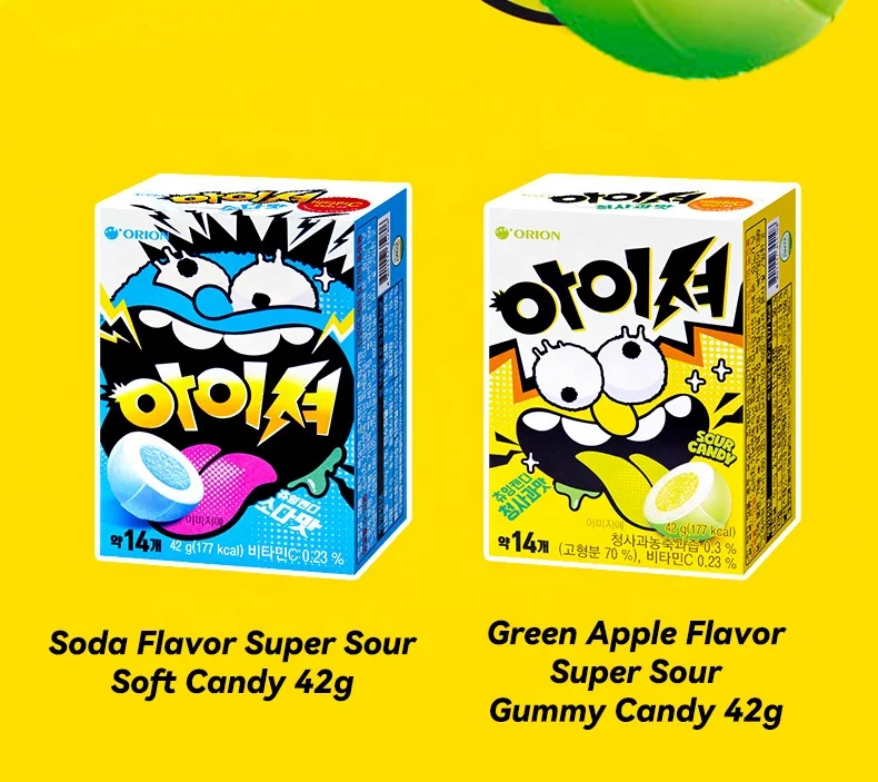 Korea Imported 42g Exotic Super Sour Multi-Color Candies - Fruity