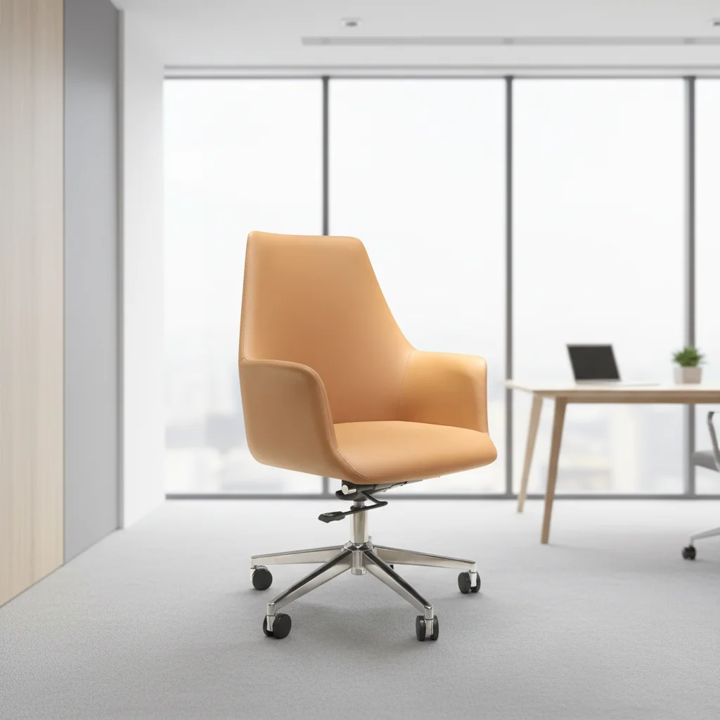 Fixed Headrest Executive Task Chair with Steel Base and Aluminium Frame Swivel Office Chair 6
