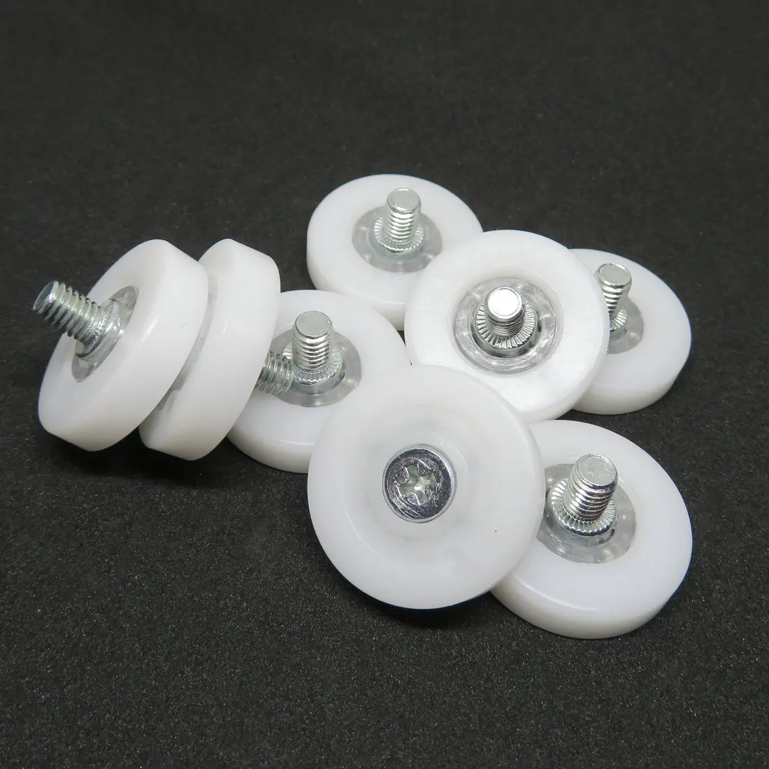 uxcell 6 PCS Drawer Rollers 22mm x 7mm Wheel 6mm Step, Nylon Bearing