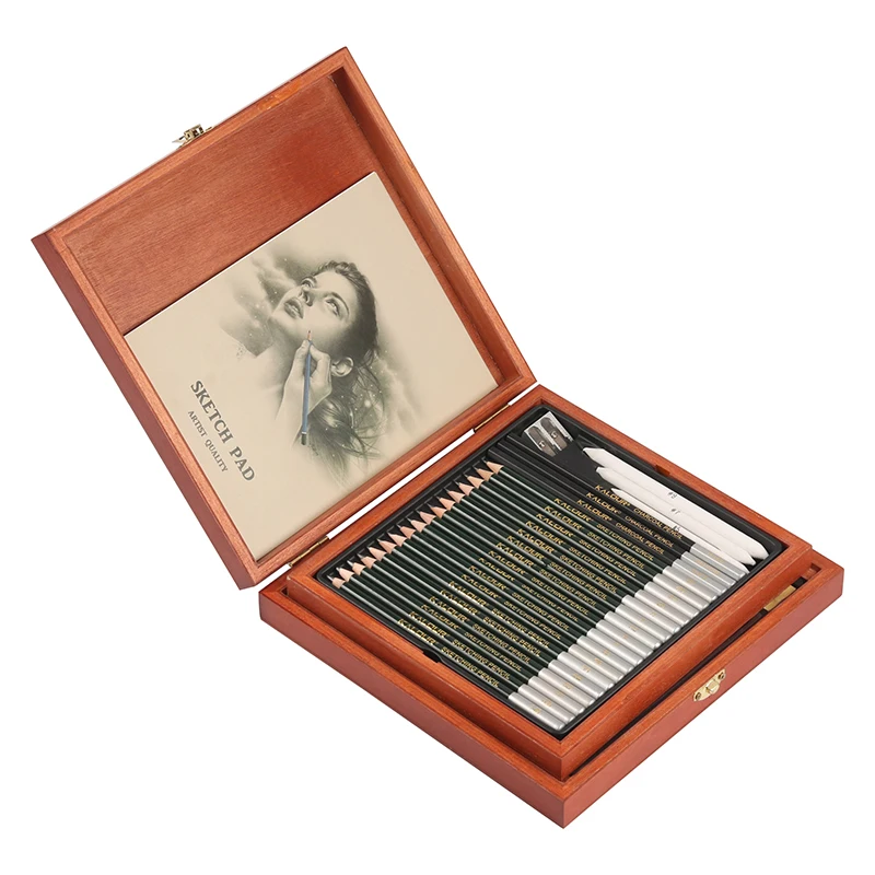 Sketch Pencil Drawing Set, Kalour Sketch Wooden Box